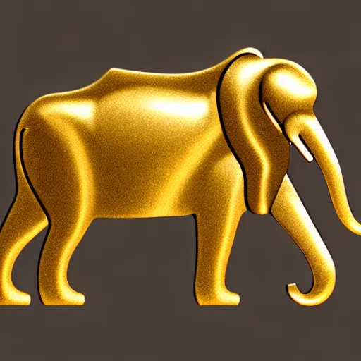 Image similar to golden mammoth, stylized, mappa studio