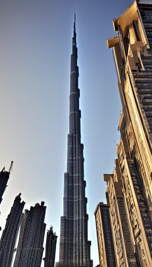 Image similar to the burj khalifa in the style of eiffel tower