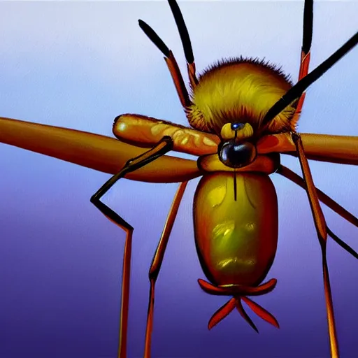 Prompt: a high quality painting of a mosquito trending on art station