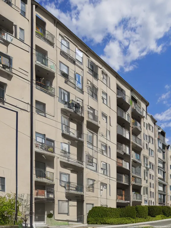 Image similar to panel apartment house, photo, extreme wide shot