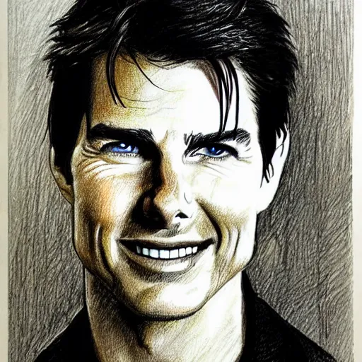 Prompt: a portrait drawing of Tom Cruise drawn by Mort drucker