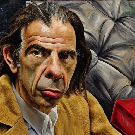 Image similar to high quality high detail painting by lucian freud, hd, nick cave