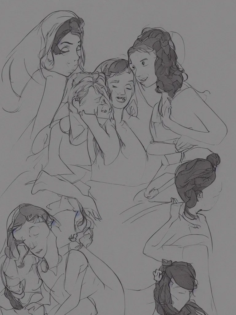 Image similar to sisterhood by disney concept artists, blunt borders, rule of thirds