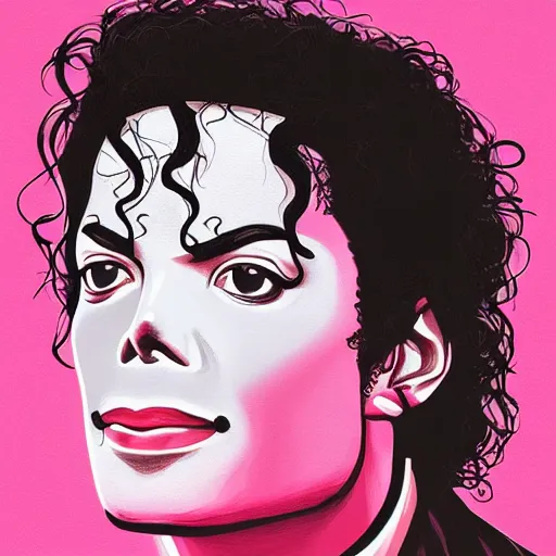 Image similar to portrait of michael jackson, highly detailed, centered, solid color background, digital painting