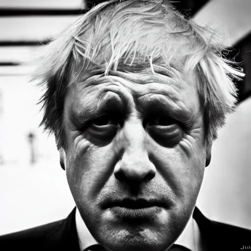 Prompt: Boris Johnson as Hannibal Lecter, morbid, evil, dark photography, realistic, candid street portrait in the style of Rehahn award winning, Sony a7R,