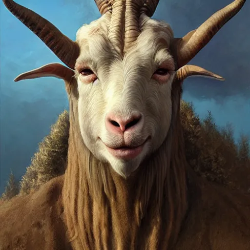 Prompt: vladimir putin, anthropomorphic bald prehistoric goat, putin is hybrid goat, toothless, horror, macabre by donato giancola and greg rutkowski and wayne barlow and zdzisław beksinski, realistic face, digital art