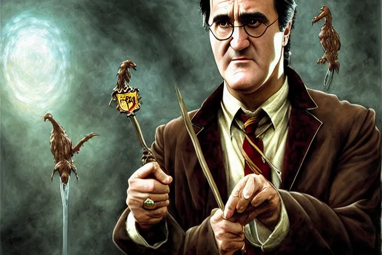 Prompt: bruce campbell as harry potter in “ harry potter and the philosopher's stone ” ( 2 0 0 1 ). oil painting elegant, highly detailed, centered, digital painting, artstation, concept art, smooth, sharp focus, illustration, artgerm, tomasz alen kopera, peter mohrbacher, donato giancola, joseph christian leyendecker