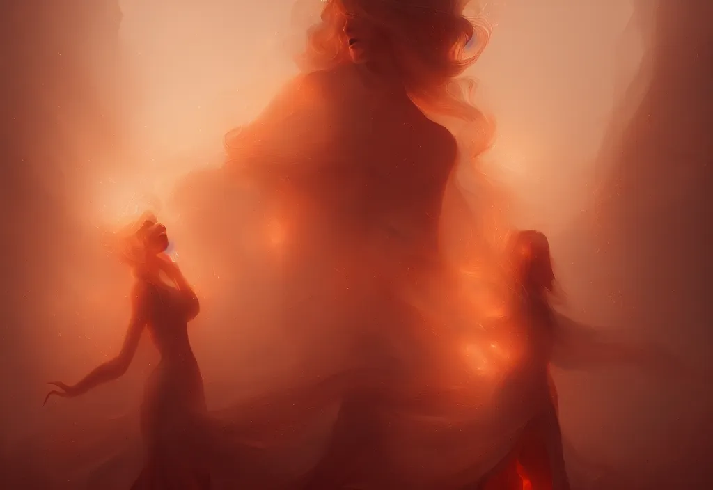 Image similar to fires of paris by charlie bowater and anna dittmann and artgerm and clemens ascher, intricate, elegant, orange and beige mist, highly detailed, dramatic lighting, sharp focus, octane render, trending on artstation, artstationhd, artstationhq, unreal engine, 4 k, 8 k