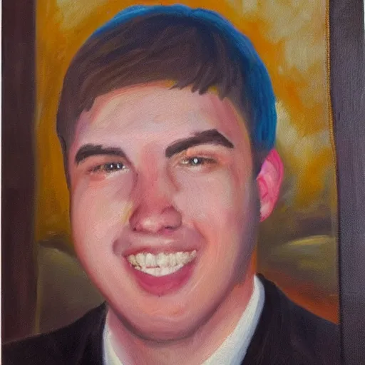 Image similar to oil painting of mr beast