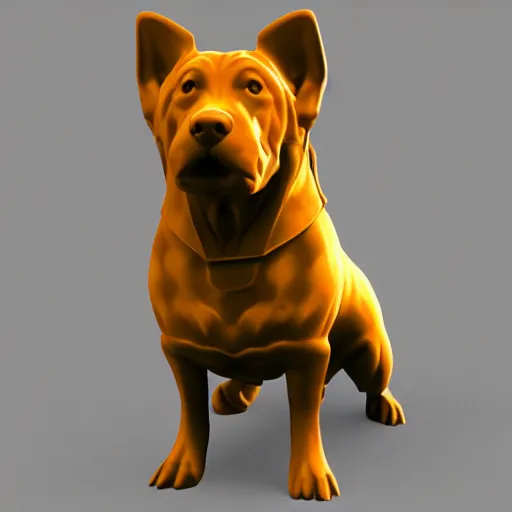 Image similar to detailed 3 d mesh of a dog, modeling space zbrush