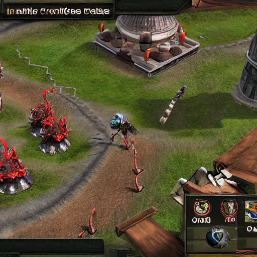 Prompt: An in-game screenshot of the 2003 RTS Game 'Impossible Creatures', HD