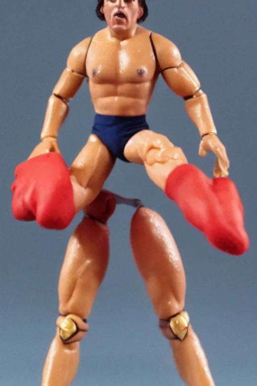 Image similar to mark mcgowan as a 1 9 8 0 s wrestling action figure