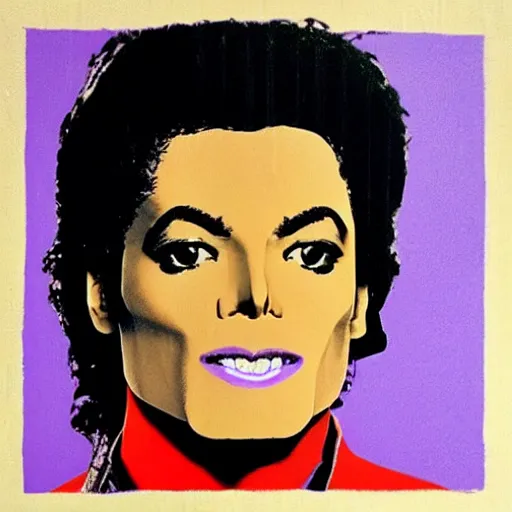 Image similar to Michael Jackson in the style of Andy Warhol