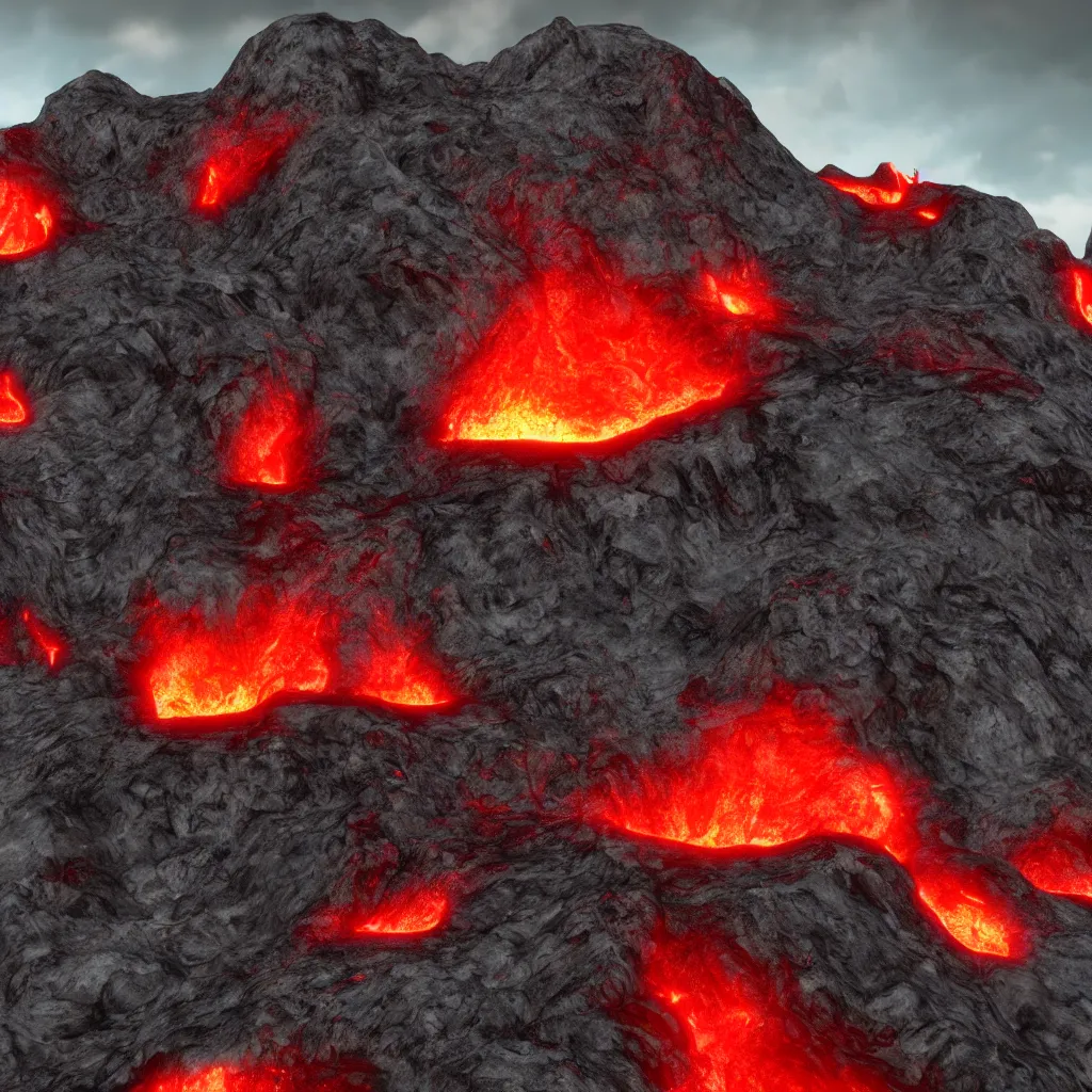 Prompt: satanic mountain goats 🐐 with glowing red eyes, on a sheer obsidian cliffside with lavaflow, lava waterfalls, photorealistic landscape render, octane render, vray, pools of lava, beautiful, ambient occlusion, particle effects, breaking ocean waves, light bloom, rtx, wide shot