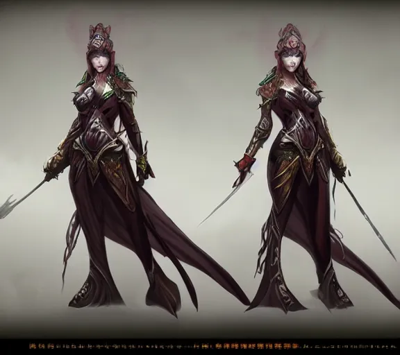 Prompt: high fantasy female concept art by hao zeng-H 832