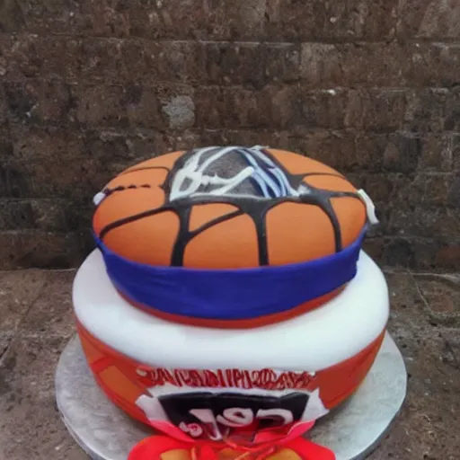 Prompt: basketball cake