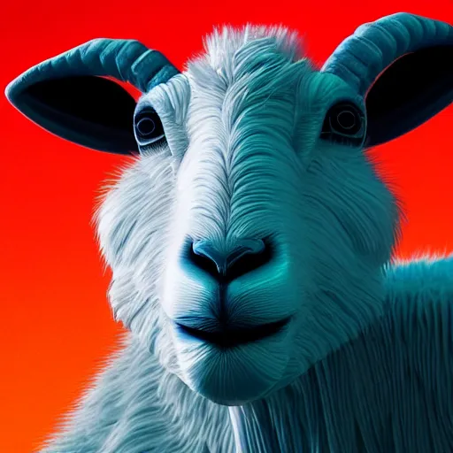 Prompt: synthwave goat face, detailed face, sharp focus, synthwave art, aesthetic, octane render