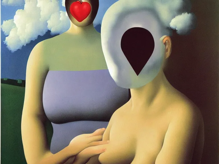 Image similar to mother, painting by rene magritte, high detail, high resolution