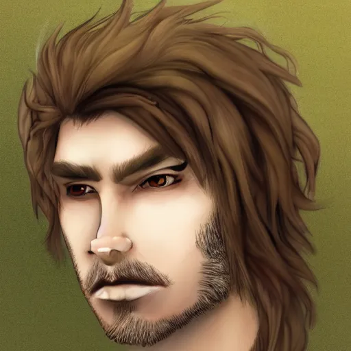 Prompt: male firblog druid with vinas as hair detailed drawind muted colors