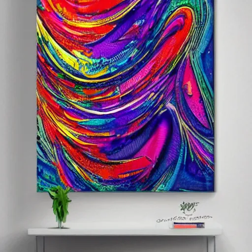 Prompt: abstract number 7 6 intricate expressive colorful