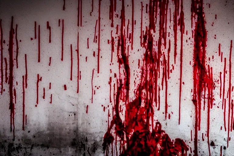 Image similar to wall dripping with blood, dramatic lighting, creepy mood