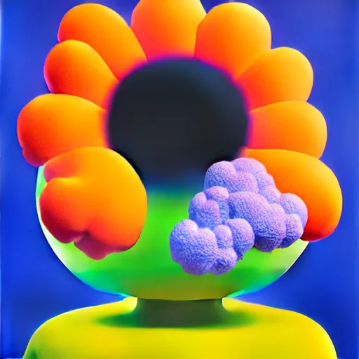 Prompt: fluffy flower by shusei nagaoka, kaws, david rudnick, airbrush on canvas, pastell colours, cell shaded, 8 k