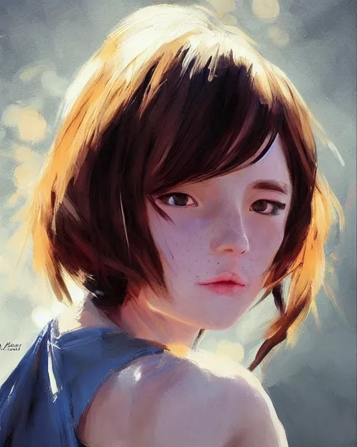 Image similar to portrait Anime cottagecore woman, girl cute-fine-face, pretty face, realistic shaded Perfect face, fine details. Anime. realistic shaded lighting by Ilya Kuvshinov Giuseppe Dangelico Pino and Michael Garmash and Rob Rey, IAMAG premiere, aaaa achievement collection, elegant freckles, fabulous
