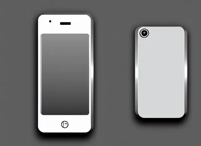 Image similar to futuristic smart phone designed by Dieter Rams, front view, cad photoshop concept, digital art, illustration