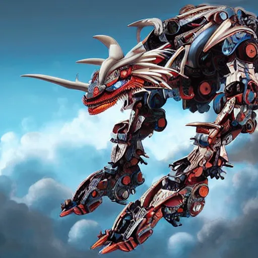 Prompt: a beautiful hyperrealistic ultradetailed mecha dragon merged with with turbo charger by studio ghibli