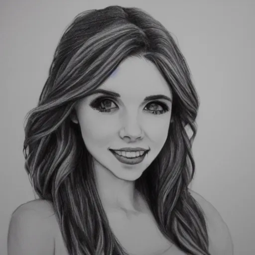 Prompt: amouranth graphite art, highly detailed