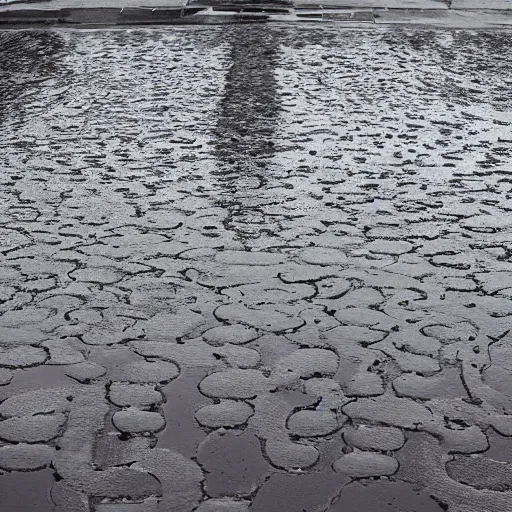 Prompt: neural network made of puddle