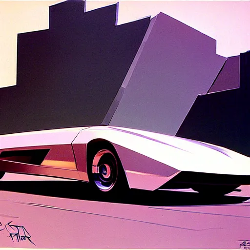 Prompt: concept art for a car huge sharp spikes, painted by syd mead, high quality