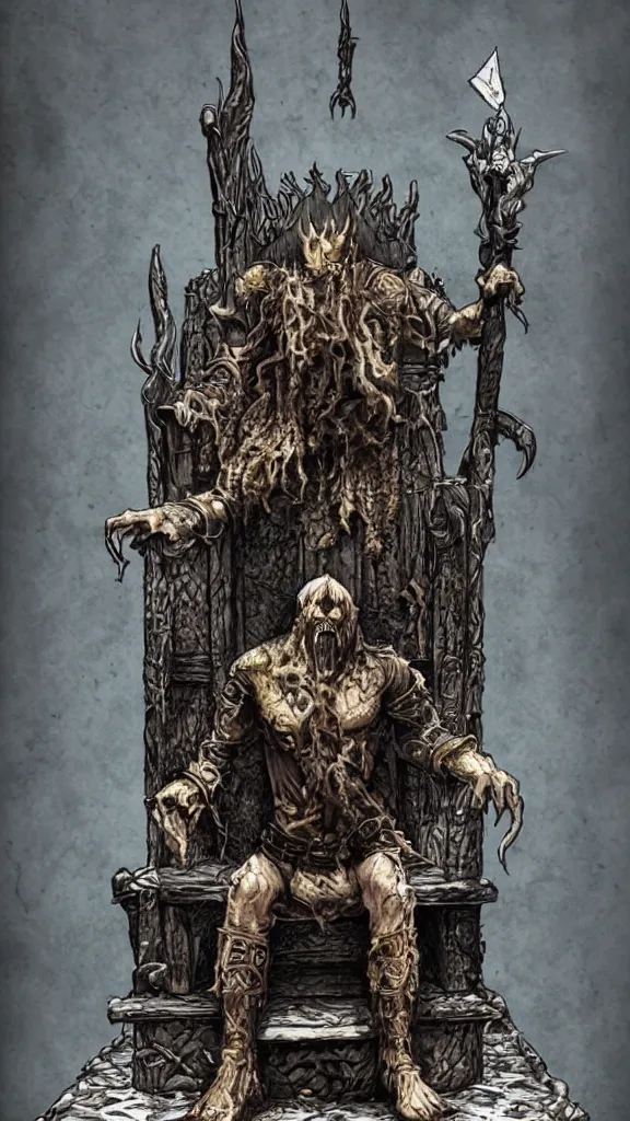 Image similar to the pisslord on his urinal throne, photorealistic, hyperrealistic, d & d, dungeons and dragons, highly detailed, intricate, dark fantasy art, satanic, evil, regal, ink