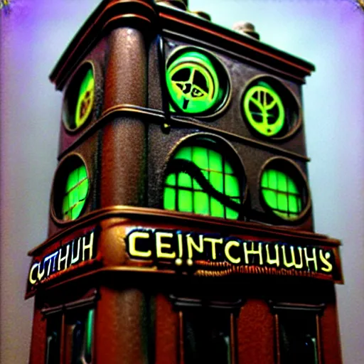 Prompt: steampunk cthulhu center