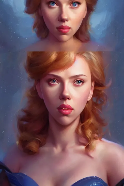 Image similar to Scarlett Johansson as a Disney Princess, anatomy, only two hands, highly detailed, digital painting, artstation, concept art, smooth, sharp focus, illustration, Unreal Engine 5, 8K, art by art by artgerm and greg rutkowski and edgar maxence