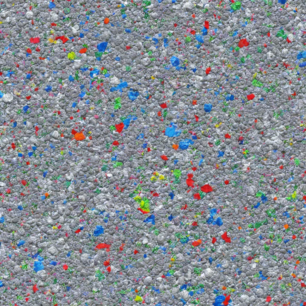 Prompt: a texture of white and small colorful recycled plastic texture, sustainable materials, texture for 3 d, pet, hdpe, ldpe, pp, ps, pvc, pbr, pbr texture, cg, 3 d, rendering, unreal engine