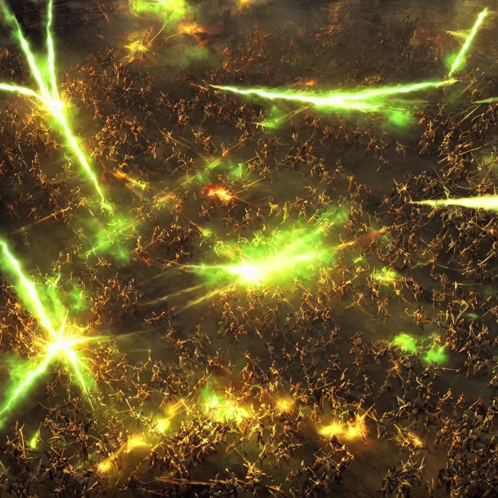 Prompt: medieval battle, small light green explosion, hyperdetailed, movie scene, cinematic lights, 3 d photorealistic