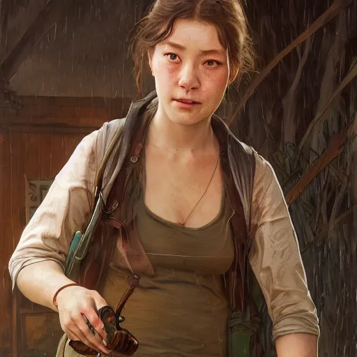 Sarah from TLOU, highly detailed, digital painting,, Stable Diffusion