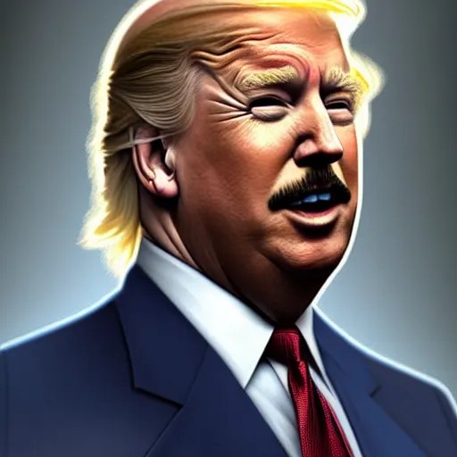 Prompt: A combination of Ron Jeremy's and Donald Trump's and Joe Biden's faces as President of Unites States of America, USA, western, D&D, fantasy, intricate, elegant, highly detailed, digital painting, artstation, concept art, matte, sharp focus, illustration, art by Artgerm and Greg Rutkowski and Alphonse Mucha