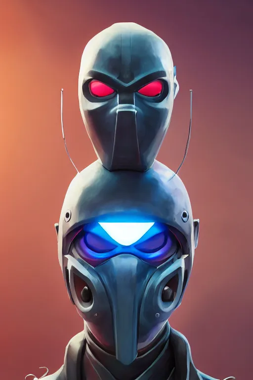 Image similar to epic mask helmet robot ninja portrait stylized as fornite style game design fanart by concept artist gervasio canda, behance hd by jesper ejsing, by rhads, makoto shinkai and lois van baarle, ilya kuvshinov, rossdraws global illumination radiating a glowing aura global illumination ray tracing hdr render in unreal engine 5