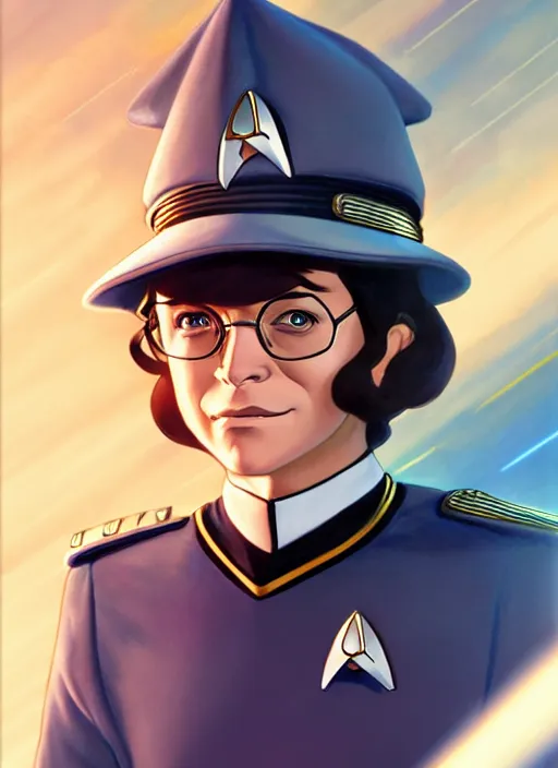 Prompt: cute star trek officer harry potter, natural lighting, path traced, highly detailed, high quality, digital painting, by don bluth and ross tran and studio ghibli and alphonse mucha, artgerm