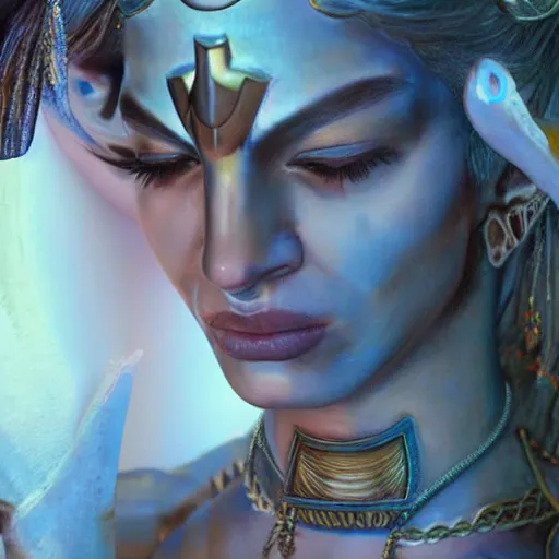 Image similar to riley reid as a god shiva, weta hyperrealism cinematic lighting and composition