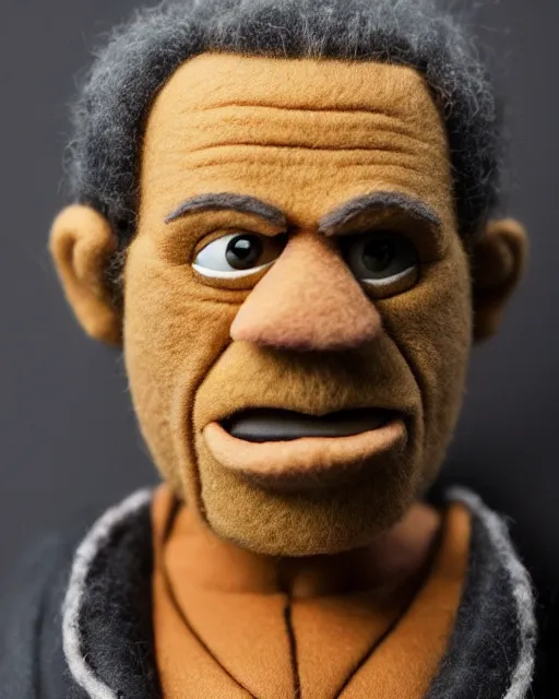 Image similar to tuco salamanca as a muppet. highly detailed felt. hyper real photo. 4 k.