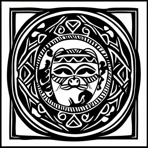 Awesome Maori Polynesian WARRIOR Sacred Tattoo Stencil Template Stylized