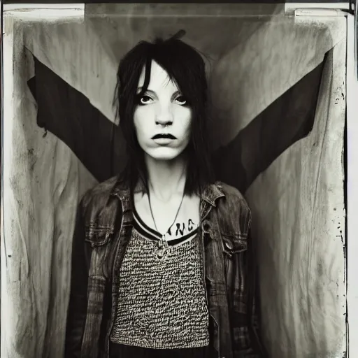 Prompt: woman with grunge styling wide angle in a walmart photographed by paolo roversi n 5 1 0 0 w 6 5 h