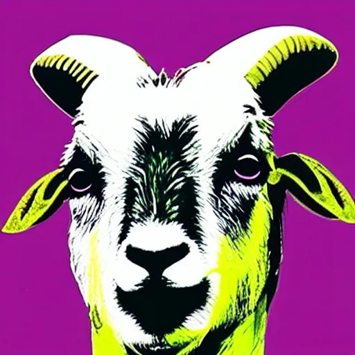 Image similar to andy warhol as a goat