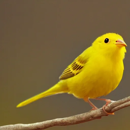 Image similar to small yellow bird, hyperrealistic, closeup, depth of field