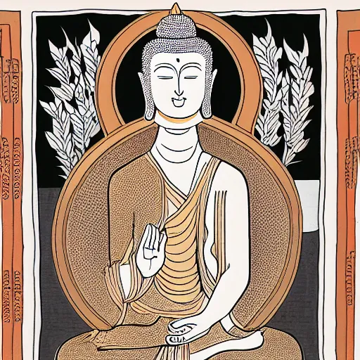 Image similar to an illustration of the buddha by jean - jacques sempe,