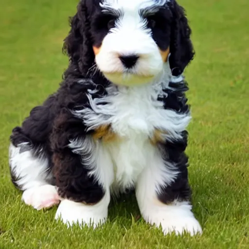 Prompt: bernedoodle puppy