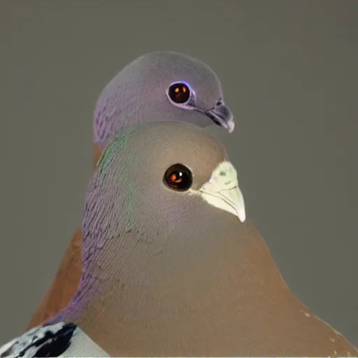 Image similar to a pigeon with three heads, surreal